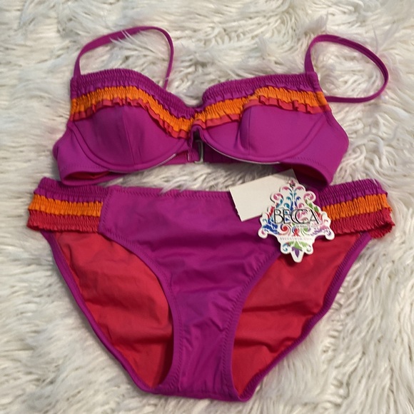 BECCA Two piece swim top is medium brand new with tags and bottom is large - Picture 13 of 16